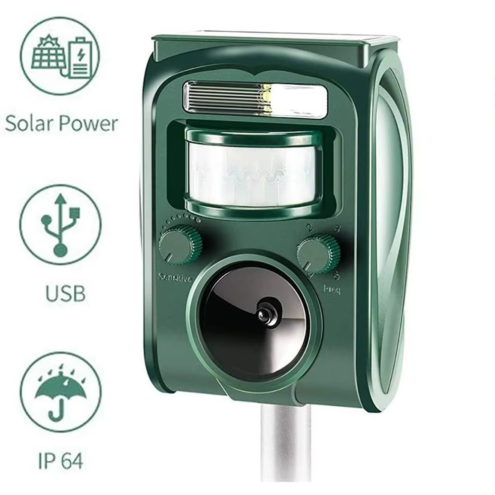 Solar Ultrasonic Cat, Fox & Dog Repeller with PIR Motion Sensor